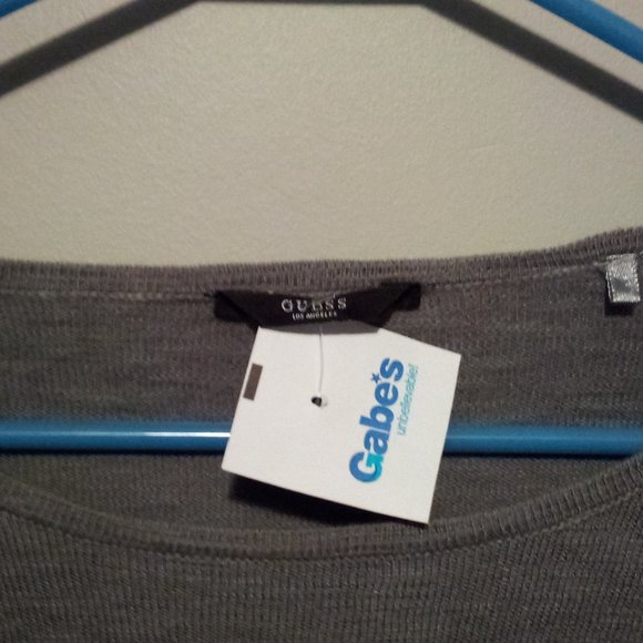 GUESS NWT GRAY L/S THIN PULLOVER SWEATER NEW - Picture 2 of 4